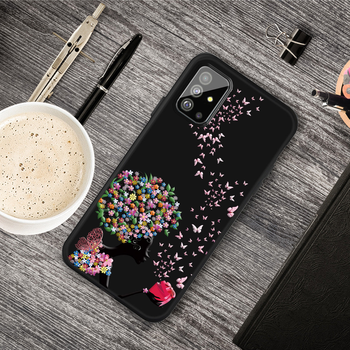 Matte Pattern Printing TPU Back Case for Samsung Galaxy S20 Plus - Color Flower and Butterflies