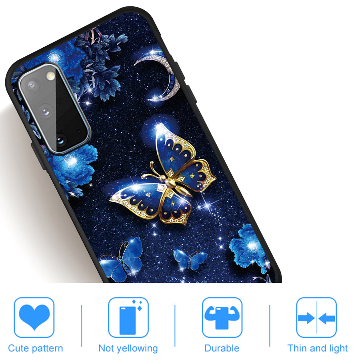 Matte Pattern Printing TPU Phone Cover for Samsung Galaxy S20 4G/S20 5G - Butterflies