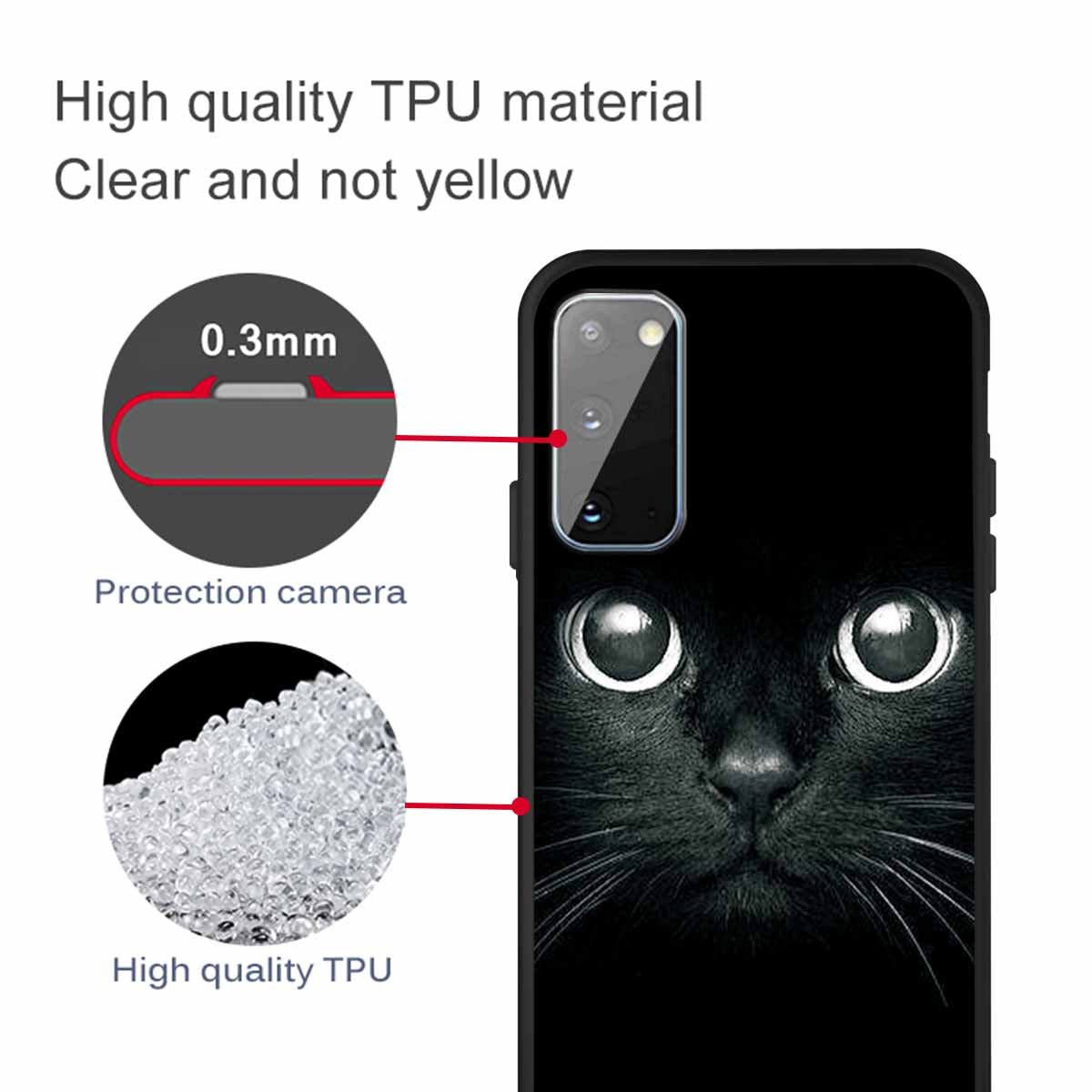 Matte Pattern Printing TPU Phone Cover for Samsung Galaxy S20 4G/S20 5G - Cat