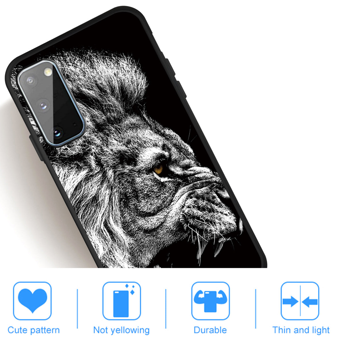 Matte Pattern Printing TPU Phone Cover for Samsung Galaxy S20 4G/S20 5G - Lion