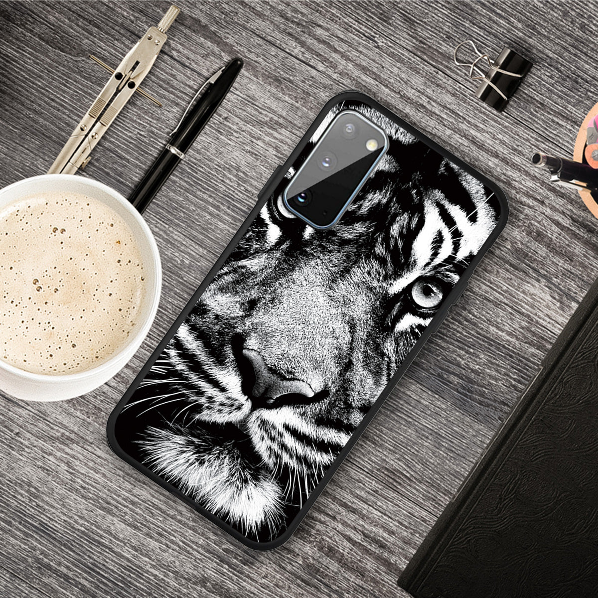 Matte Pattern Printing TPU Phone Cover for Samsung Galaxy S20 4G/S20 5G - Tiger Face