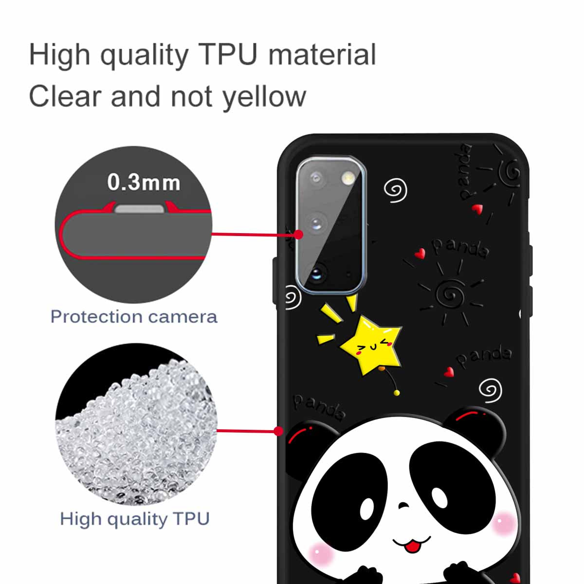 Matte Pattern Printing TPU Phone Cover for Samsung Galaxy S20 4G/S20 5G - Panda