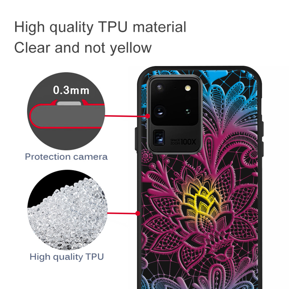 Matte Pattern Printing Soft TPU Case Cover for Samsung Galaxy S20 Ultra - Rose Flower