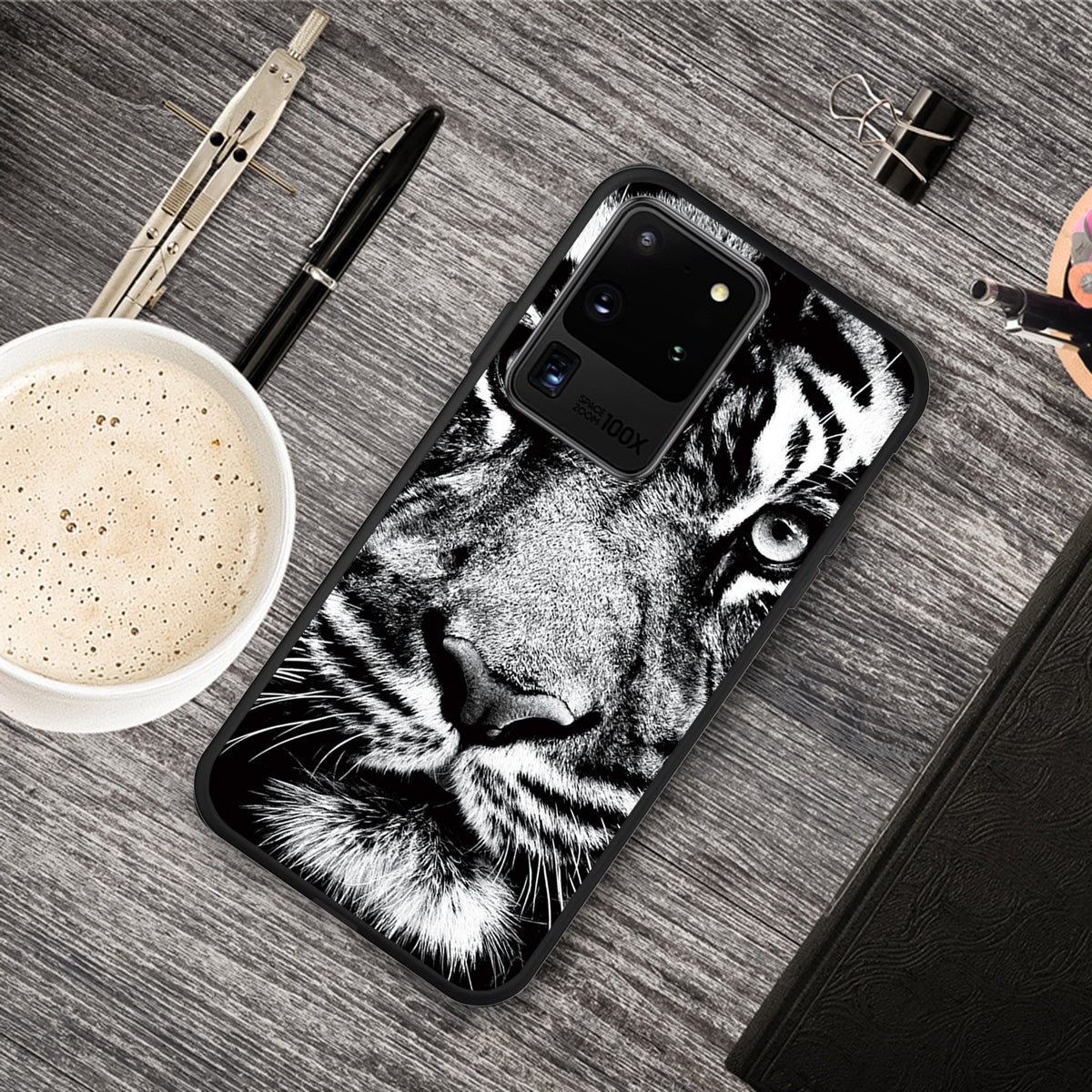 Matte Pattern Printing Soft TPU Case Cover for Samsung Galaxy S20 Ultra - Tiger