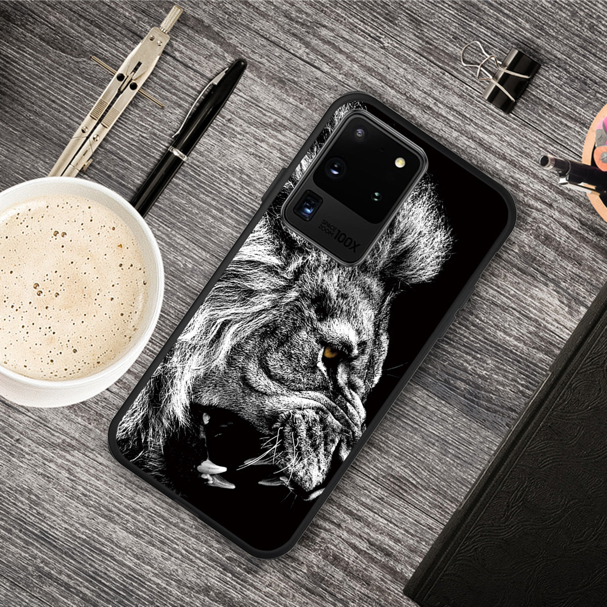 Matte Pattern Printing Soft TPU Case Cover for Samsung Galaxy S20 Ultra - Lion