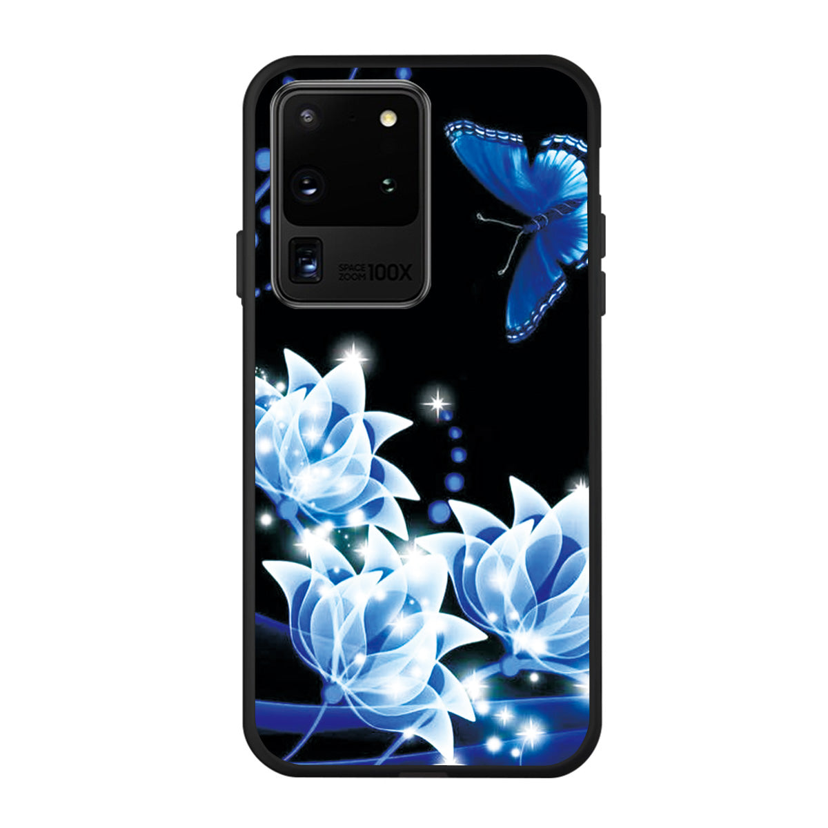 Matte Pattern Printing Soft TPU Case Cover for Samsung Galaxy S20 Ultra - Blue Butterfly