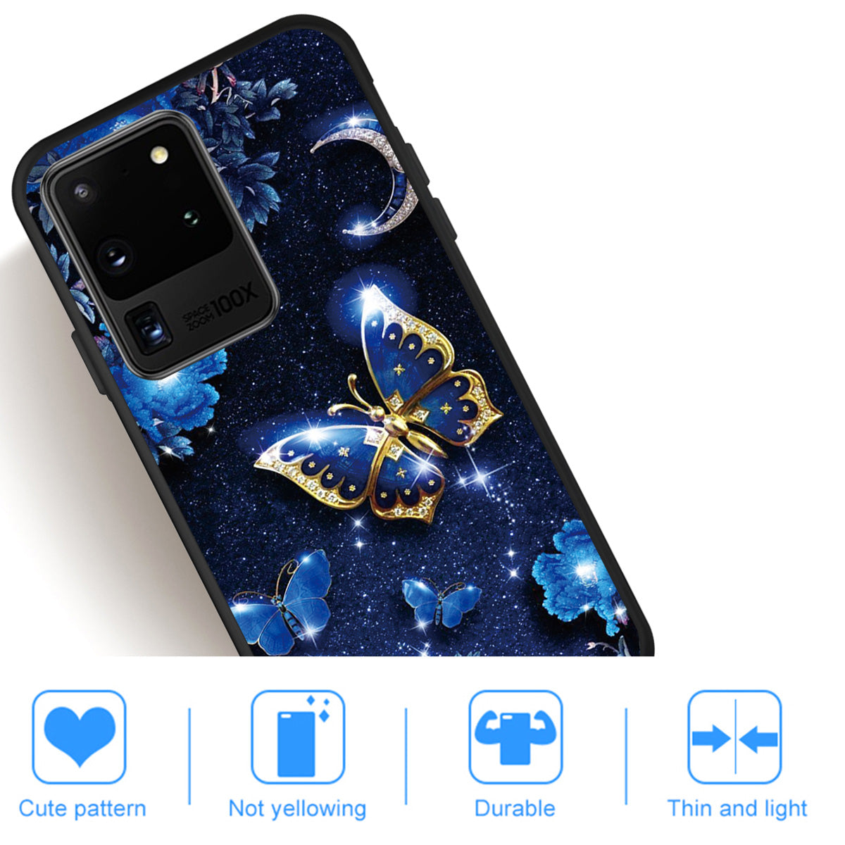 Matte Pattern Printing Soft TPU Case Cover for Samsung Galaxy S20 Ultra - Beautiful Butterfly