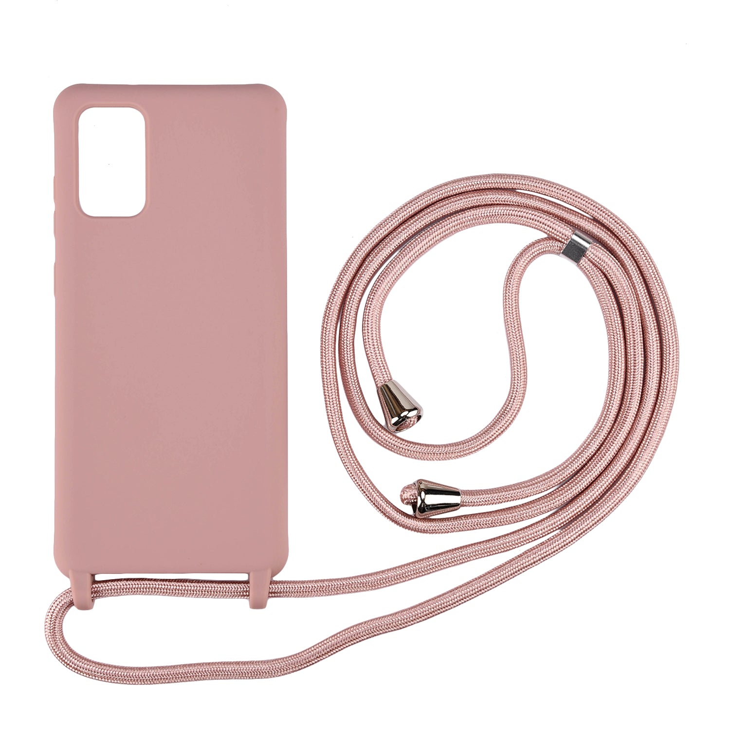 Soft TPU Mobile Phone Case with Multi-function Strap for Samsung Galaxy S20 4G/S20 5G - Rose Gold