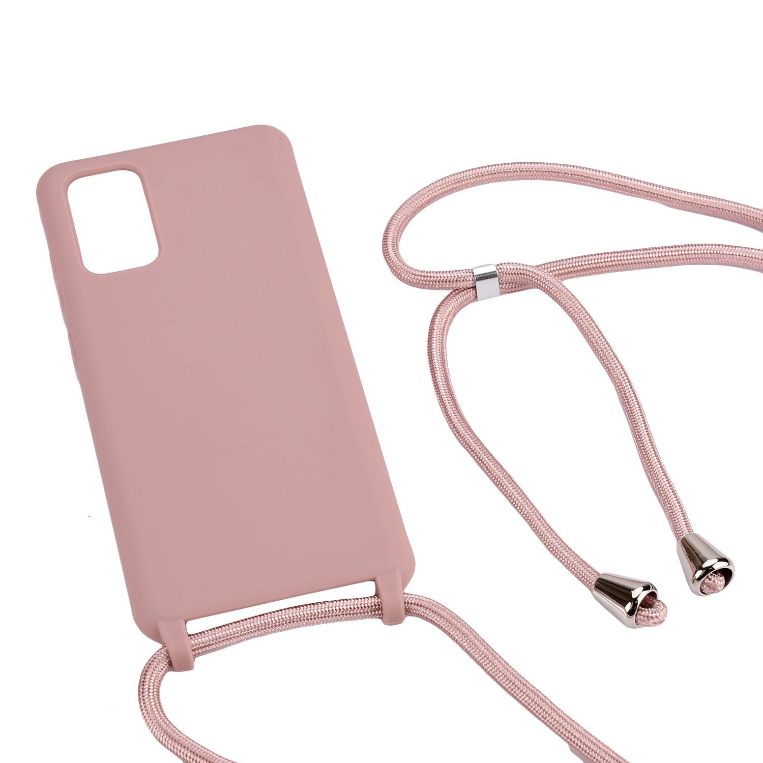 Soft TPU Mobile Phone Case with Multi-function Strap for Samsung Galaxy S20 4G/S20 5G - Rose Gold