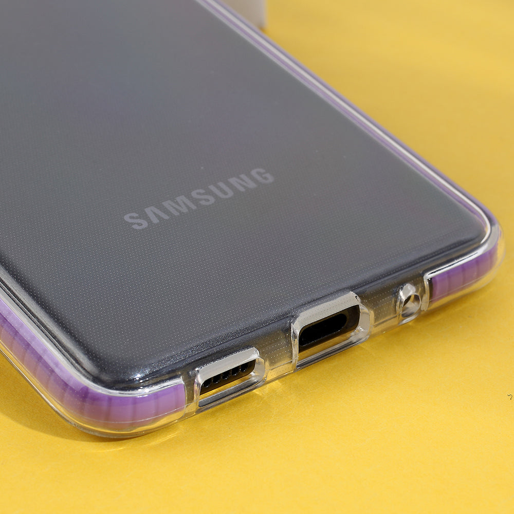 Bi-color TPU Mobile Phone Shell for Samsung Galaxy S20 Plus - Purple