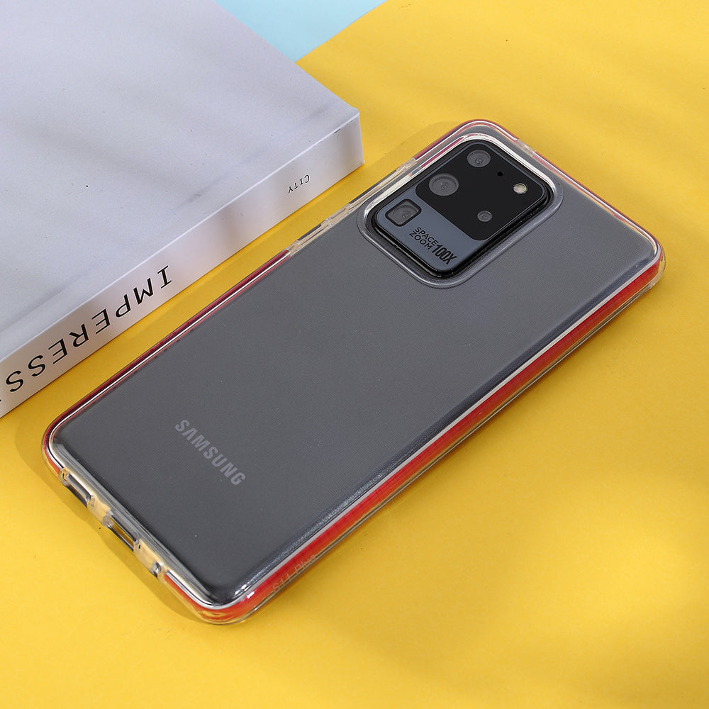 Two-tone Soft TPU Protective Phone Case for Samsung Galaxy S20 Ultra - Red