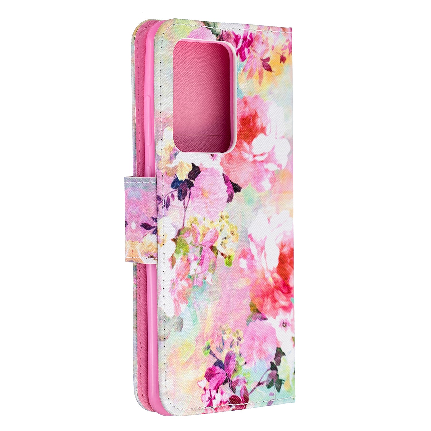 Pattern Printing Cross Texture Leather Wallet Case for Samsung Galaxy S20 Ultra - Vivid Flowers