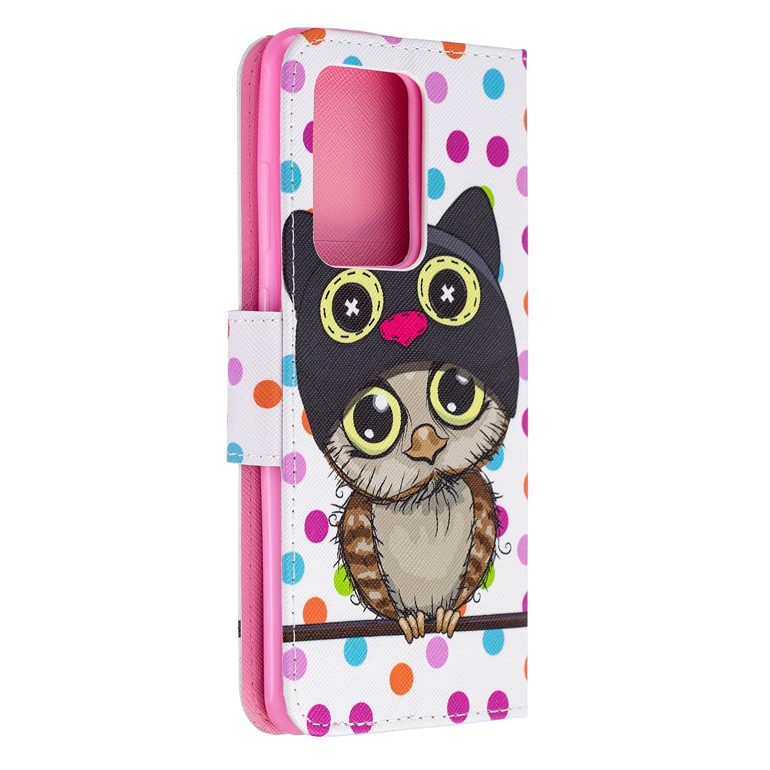 Pattern Printing Cross Texture Leather Wallet Case for Samsung Galaxy S20 Ultra - Owl