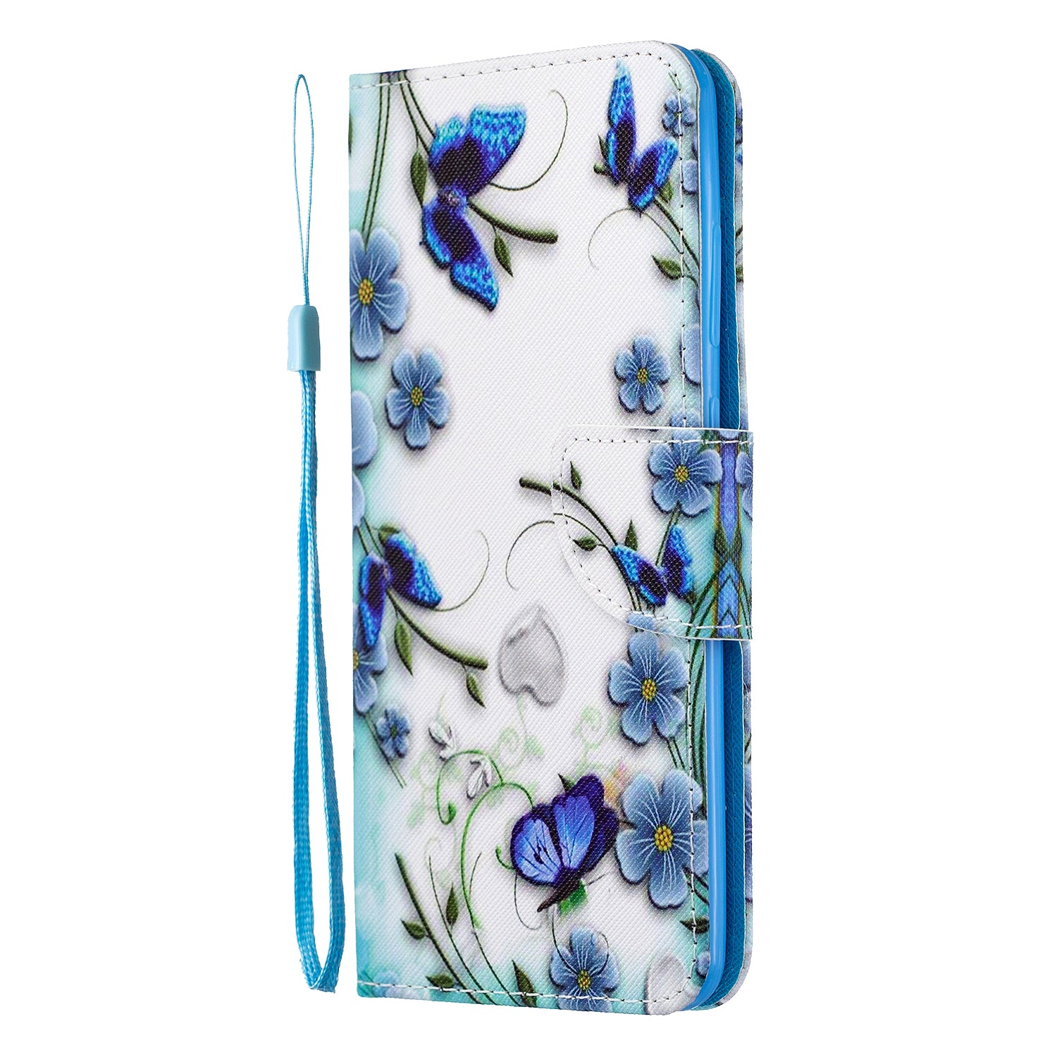 Pattern Printing Cross Texture Leather Wallet Case for Samsung Galaxy S20 Ultra - Butterfly and Flower