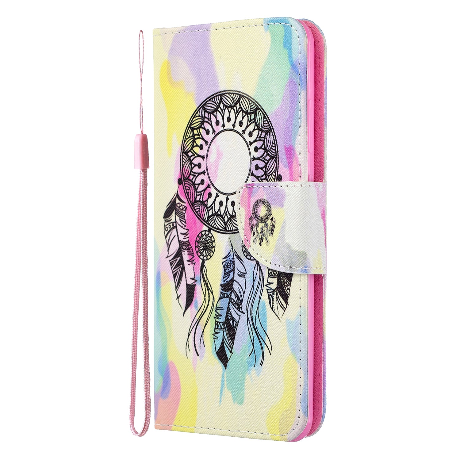 Pattern Printing Cross Texture Leather Wallet Case for Samsung Galaxy S20 Ultra - Dream Catcher