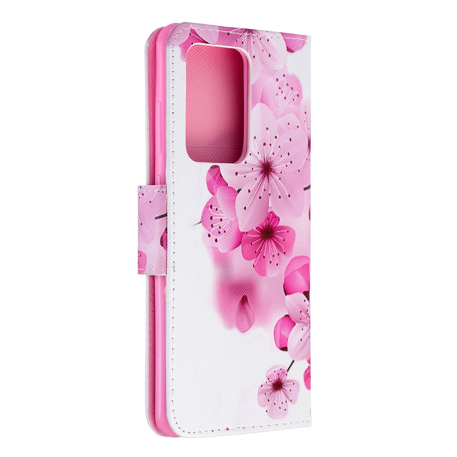 Pattern Printing Cross Texture Leather Wallet Case for Samsung Galaxy S20 Ultra - Plum Blossom