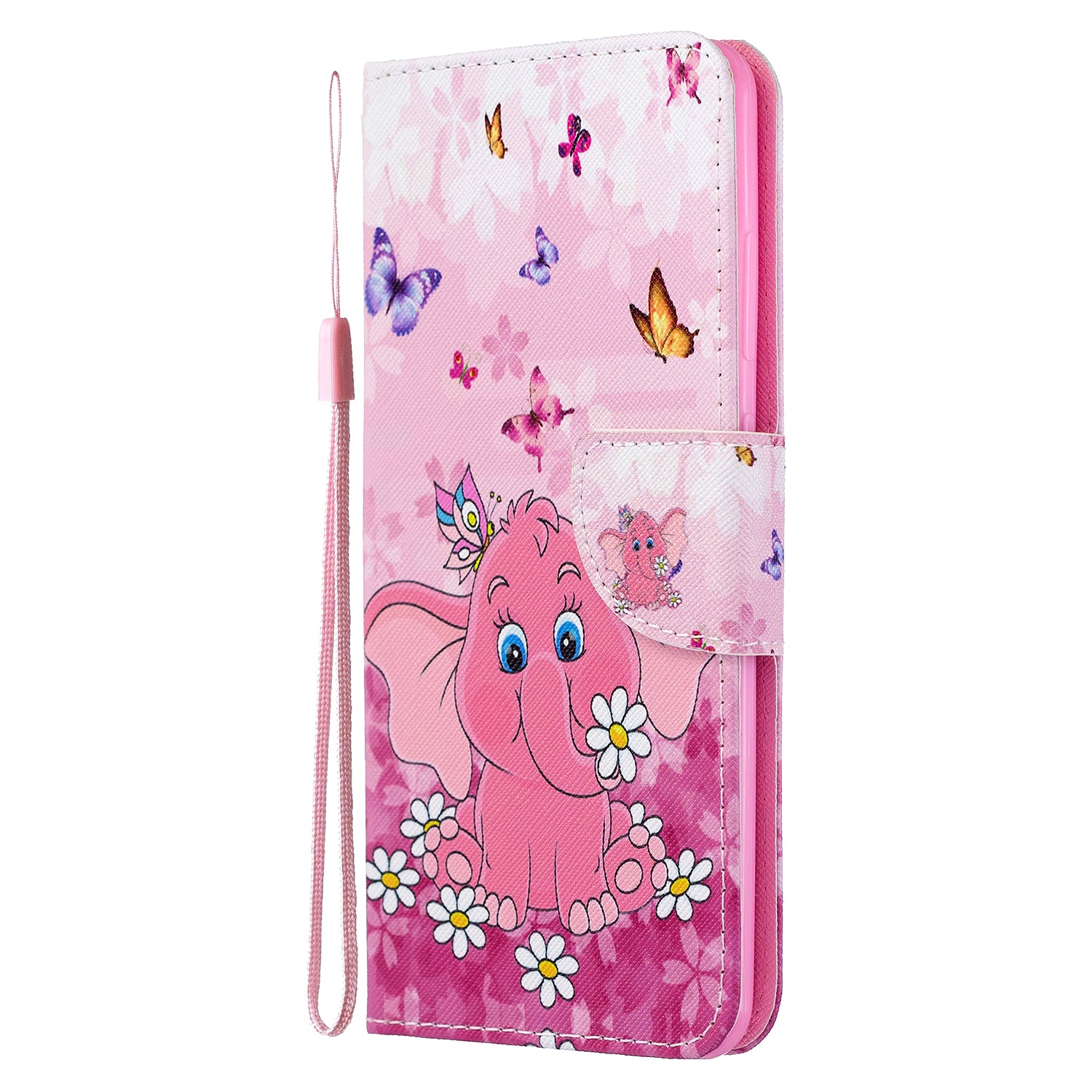 Pattern Printing Cross Texture Leather Wallet Case for Samsung Galaxy S20 Ultra - Elephant and Flowers