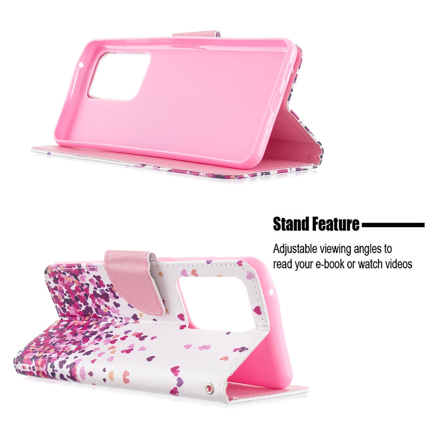 Pattern Printing Cross Texture Leather Wallet Case for Samsung Galaxy S20 Ultra - Hearts