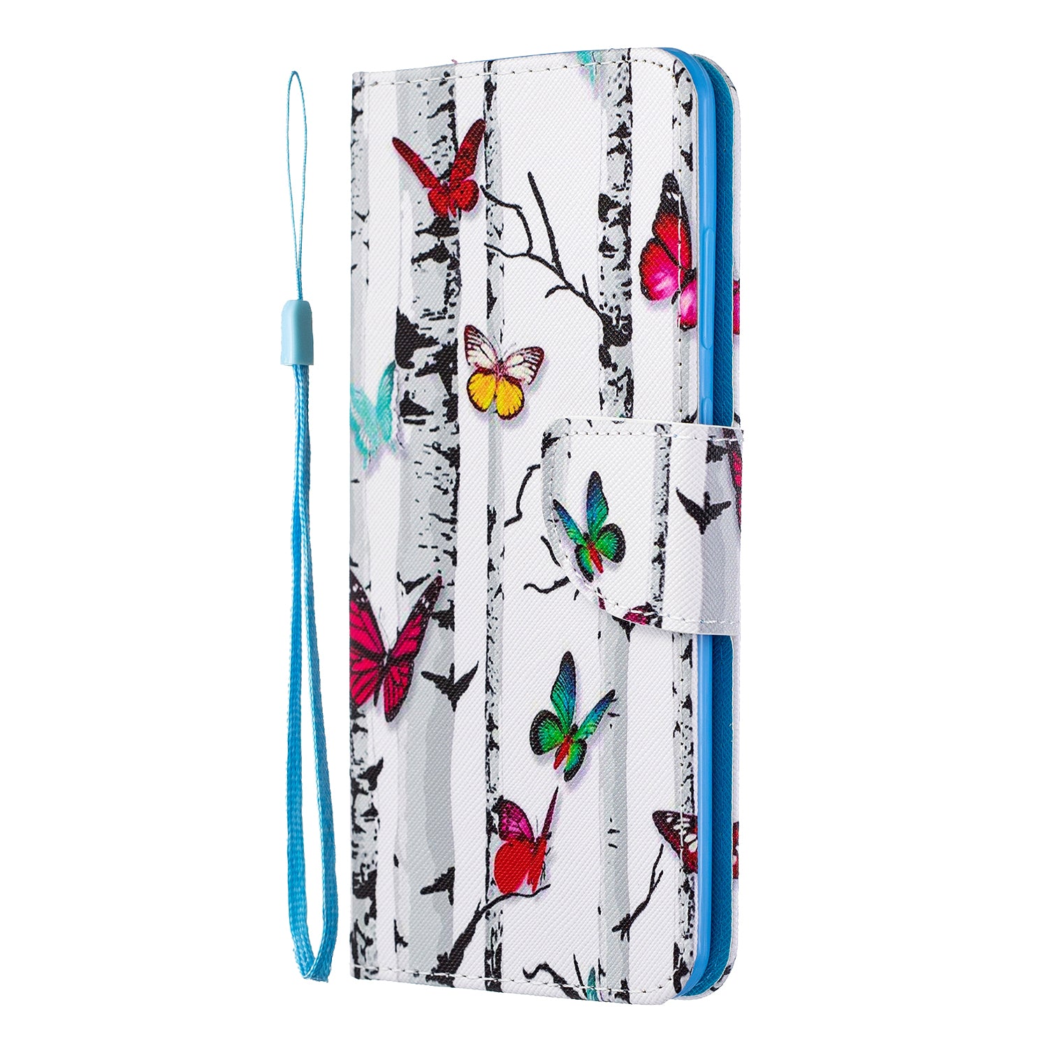 Pattern Printing Cross Texture Leather Wallet Case for Samsung Galaxy S20 Ultra - Colorful Butterflies