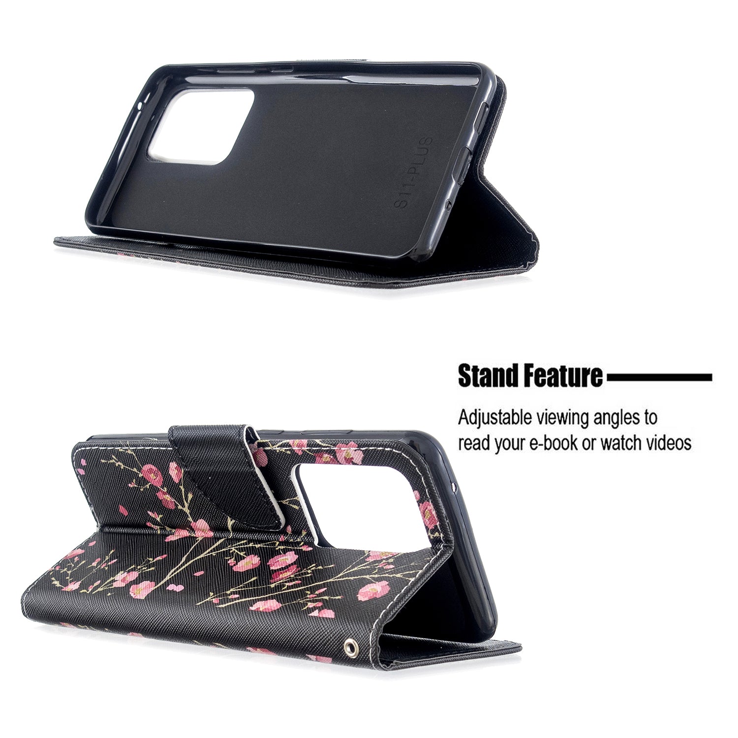 Pattern Printing Cross Texture Leather Wallet Case for Samsung Galaxy S20 Ultra - Pink Flowers