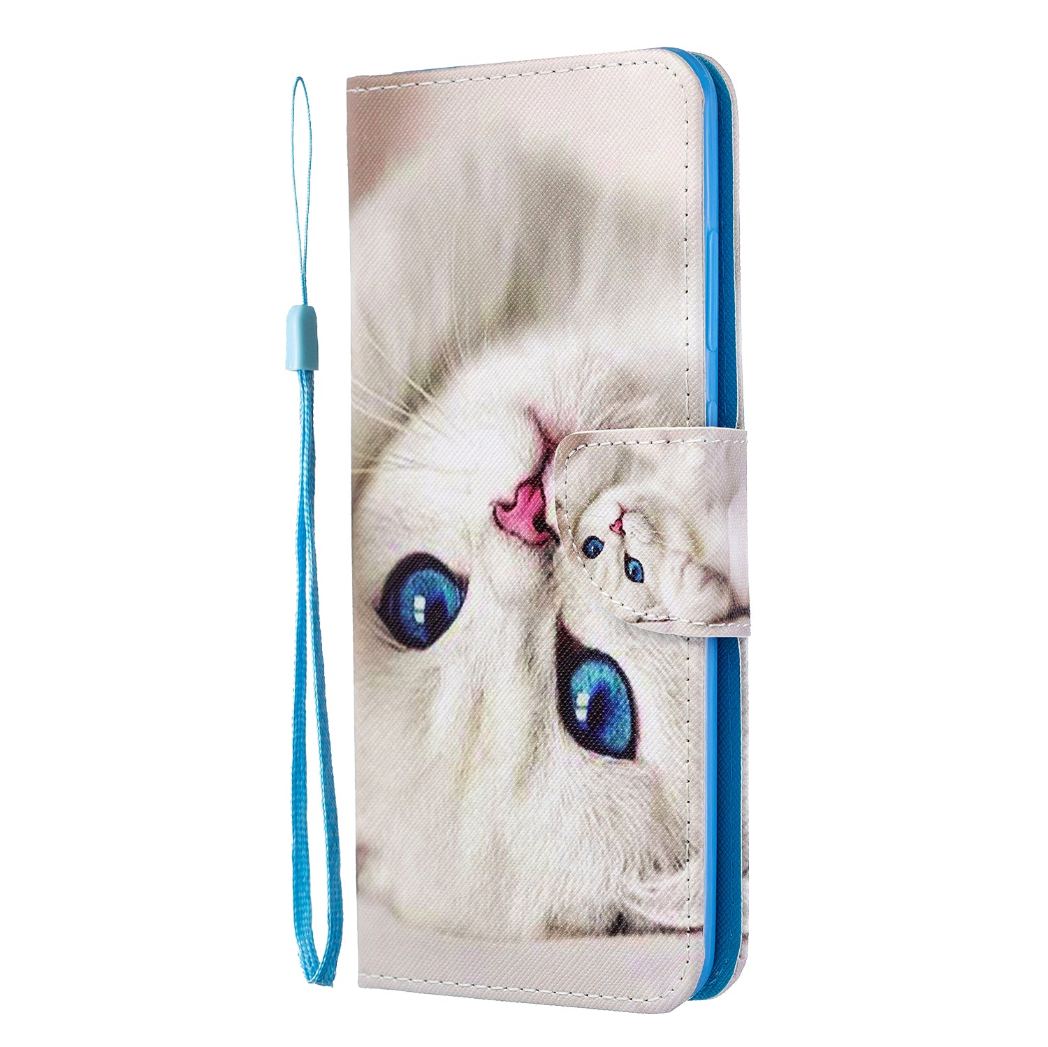 Pattern Printing Cross Texture Leather Wallet Case for Samsung Galaxy S20 Ultra - Cat