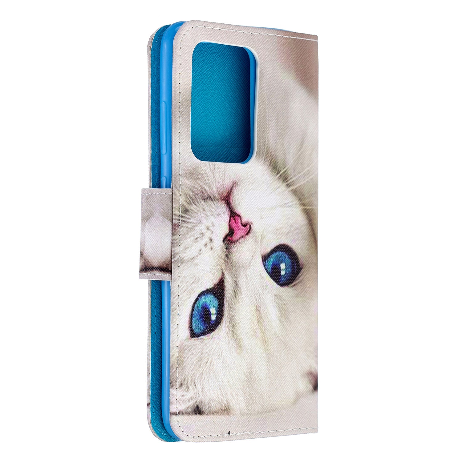 Pattern Printing Cross Texture Leather Wallet Case for Samsung Galaxy S20 Ultra - Cat