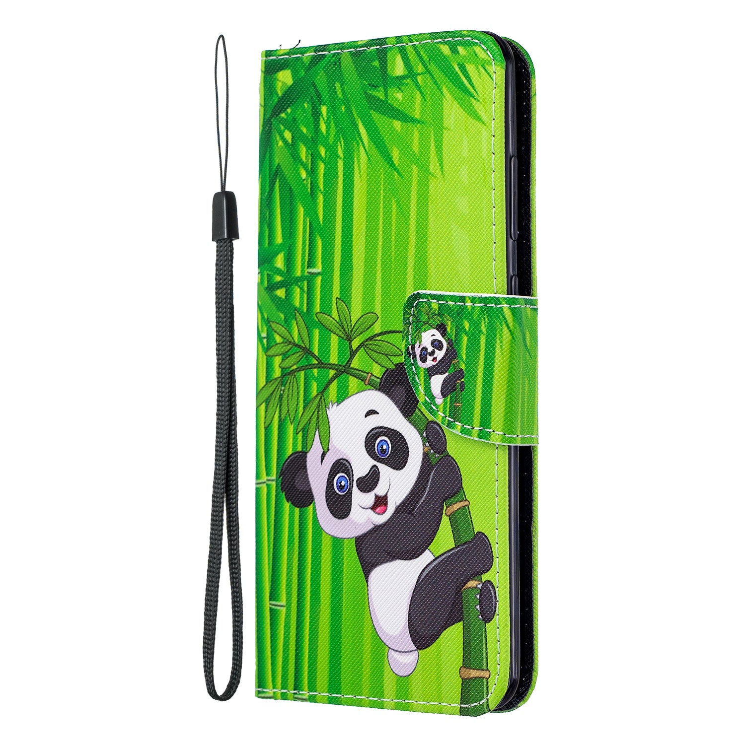 Pattern Printing Cross Texture Leather Wallet Case for Samsung Galaxy S20 Ultra - Panda