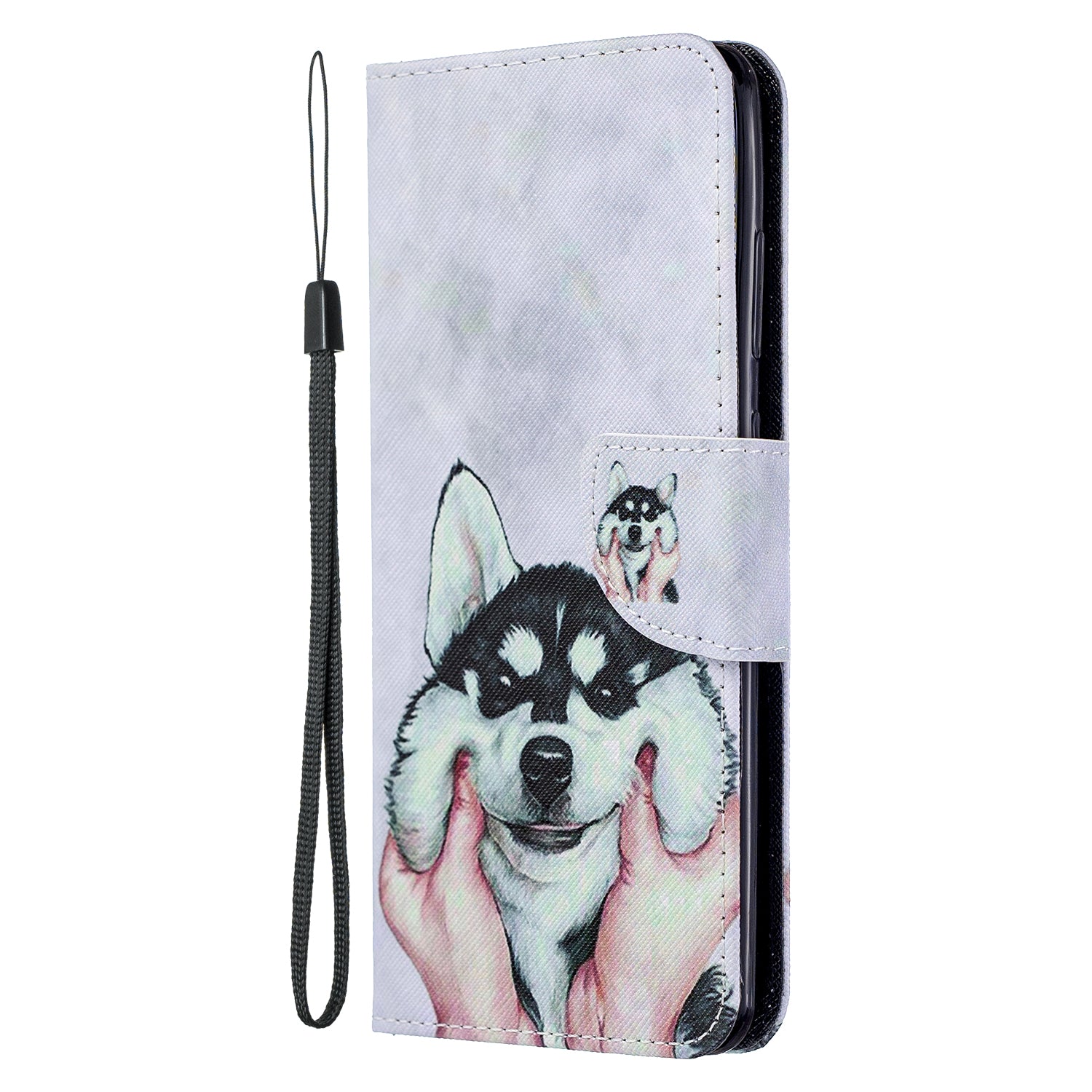 Pattern Printing Cross Texture Leather Wallet Case for Samsung Galaxy S20 Ultra - Dog