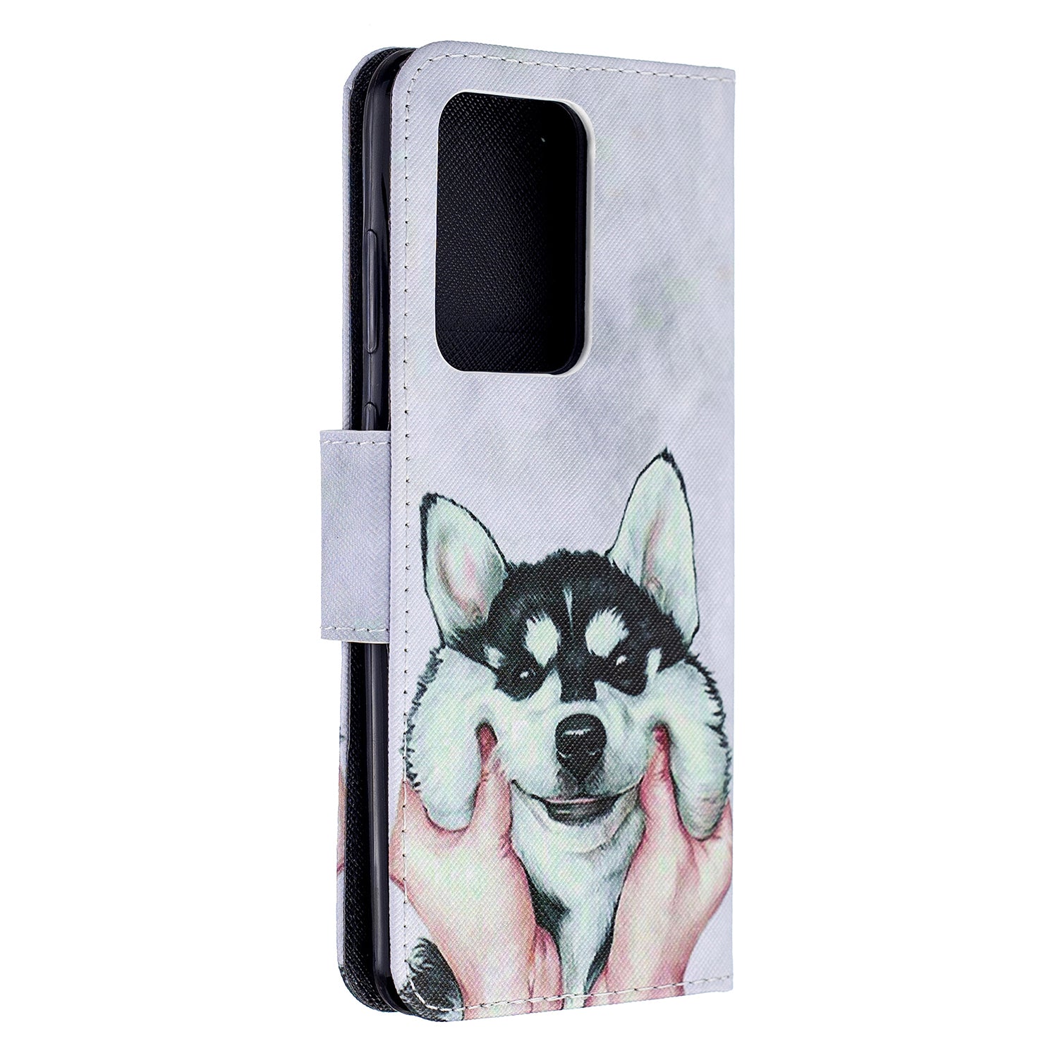 Pattern Printing Cross Texture Leather Wallet Case for Samsung Galaxy S20 Ultra - Dog