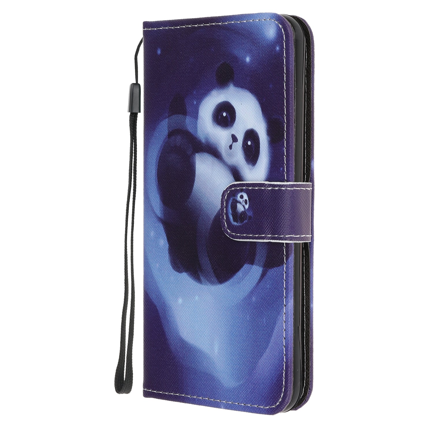 Pattern Printing Cross Texture Leather Wallet Case with Strap for Samsung Galaxy S20 4G/S20 5G - Panda