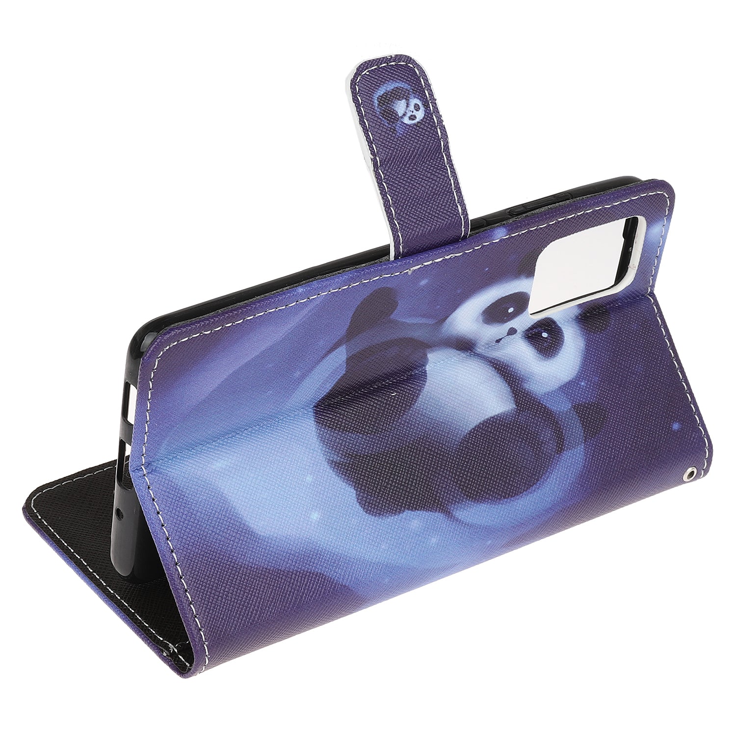 Pattern Printing Cross Texture Leather Wallet Case with Strap for Samsung Galaxy S20 4G/S20 5G - Panda