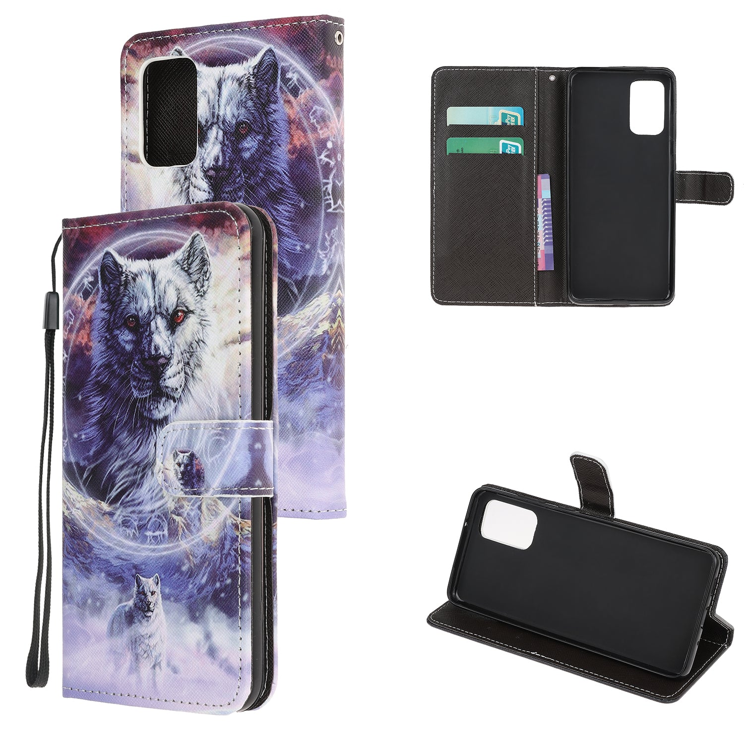 Pattern Printing Cross Texture Leather Wallet Case with Strap for Samsung Galaxy S20 4G/S20 5G - Tiger