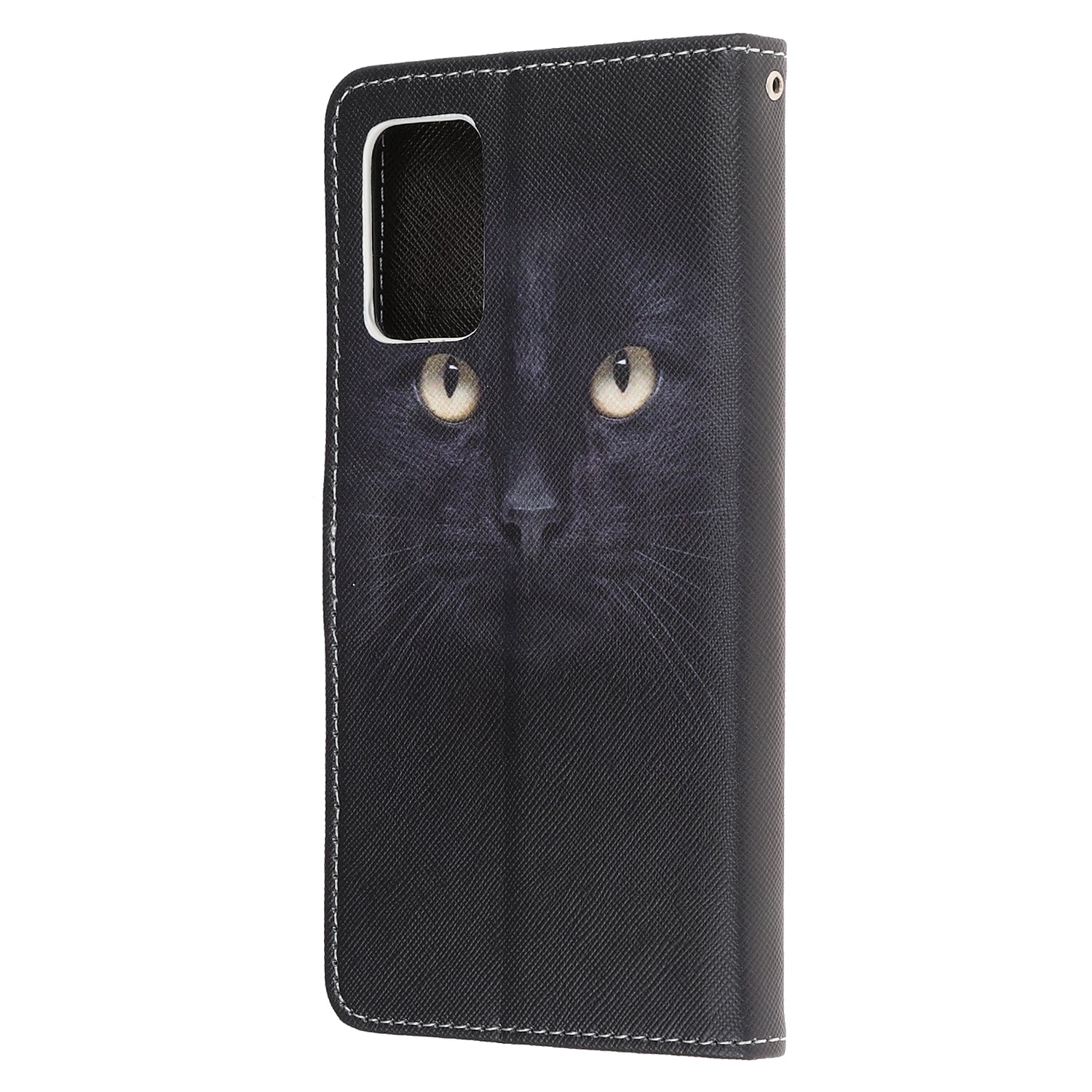 Pattern Printing Cross Texture Leather Wallet Case with Strap for Samsung Galaxy S20 4G/S20 5G - Cat in the Dark