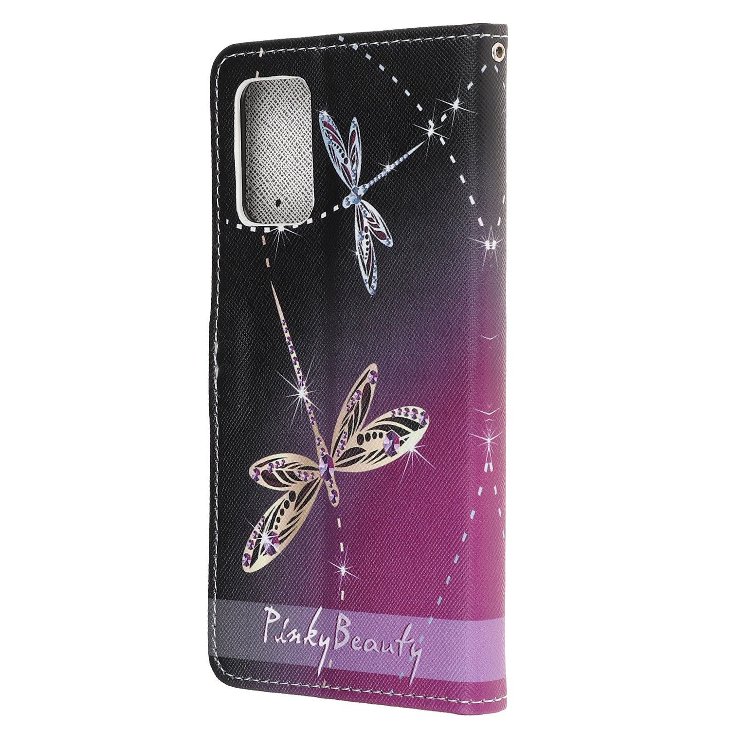 Pattern Printing Cross Texture Leather Wallet Case with Strap for Samsung Galaxy S20 4G/S20 5G - Dragonfly