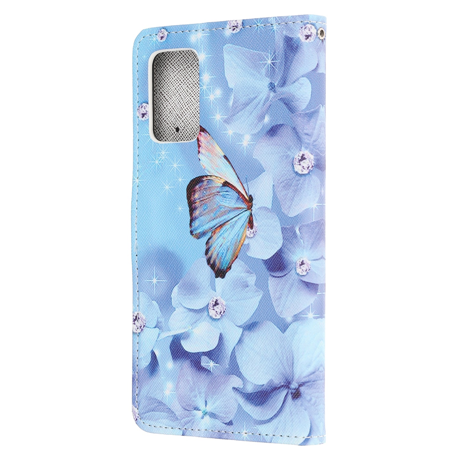 Pattern Printing Cross Texture Leather Wallet Case with Strap for Samsung Galaxy S20 4G/S20 5G - Butterfly and Flowers