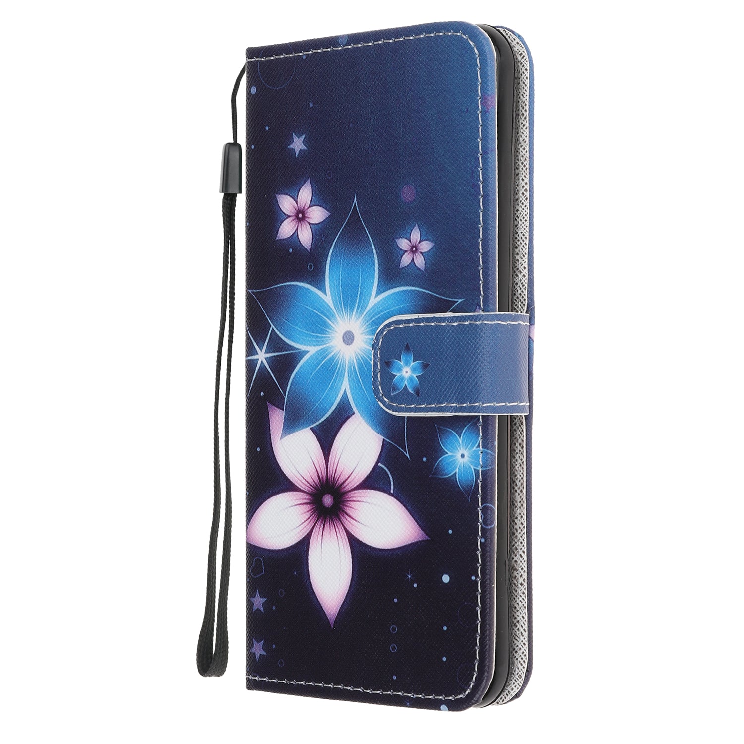 Pattern Printing Cross Texture Leather Wallet Case with Strap for Samsung Galaxy S20 4G/S20 5G - Flower