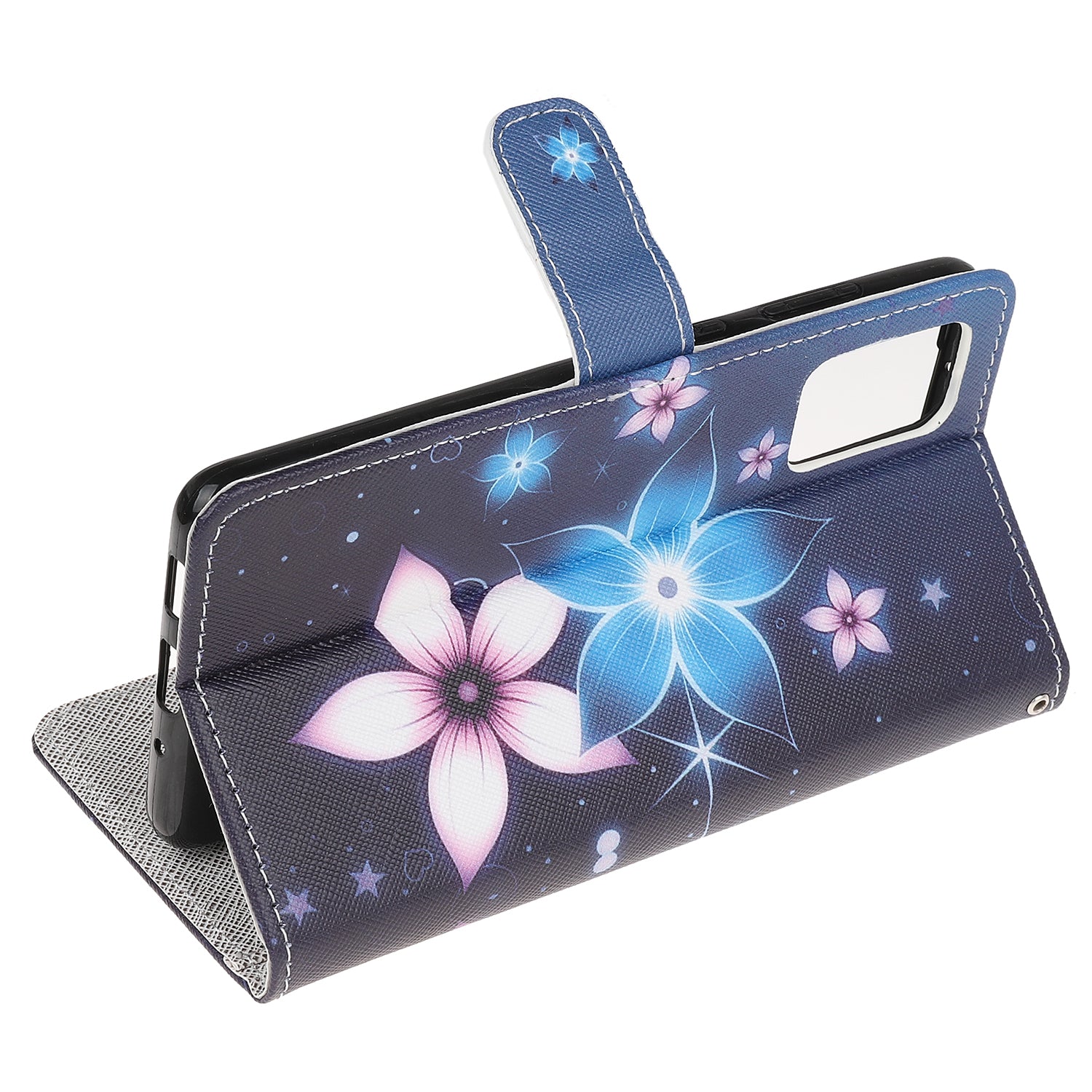 Pattern Printing Cross Texture Leather Wallet Case with Strap for Samsung Galaxy S20 4G/S20 5G - Flower