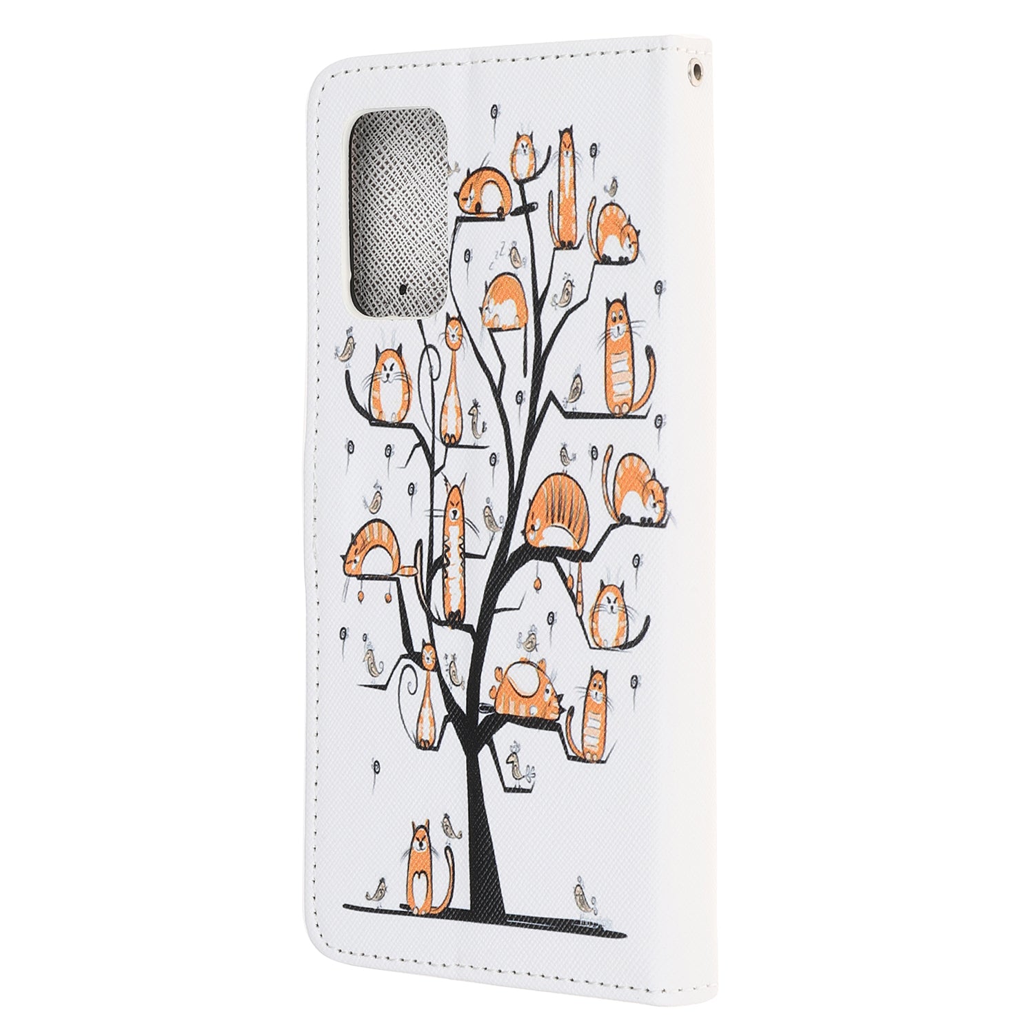 Pattern Printing Cross Texture Leather Wallet Case with Strap for Samsung Galaxy S20 4G/S20 5G - Animals on Tree