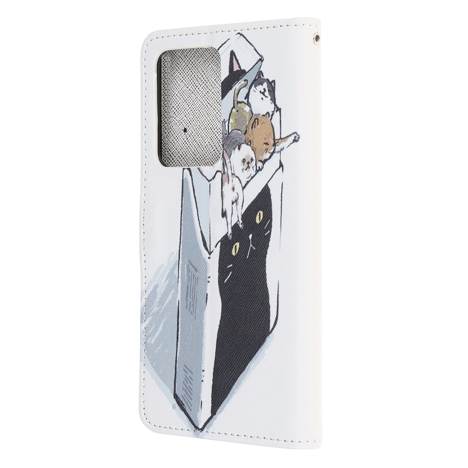 Cross Texture Pattern Printing Leather Wallet Cover with Strap for Samsung Galaxy S20 Ultra - Cat