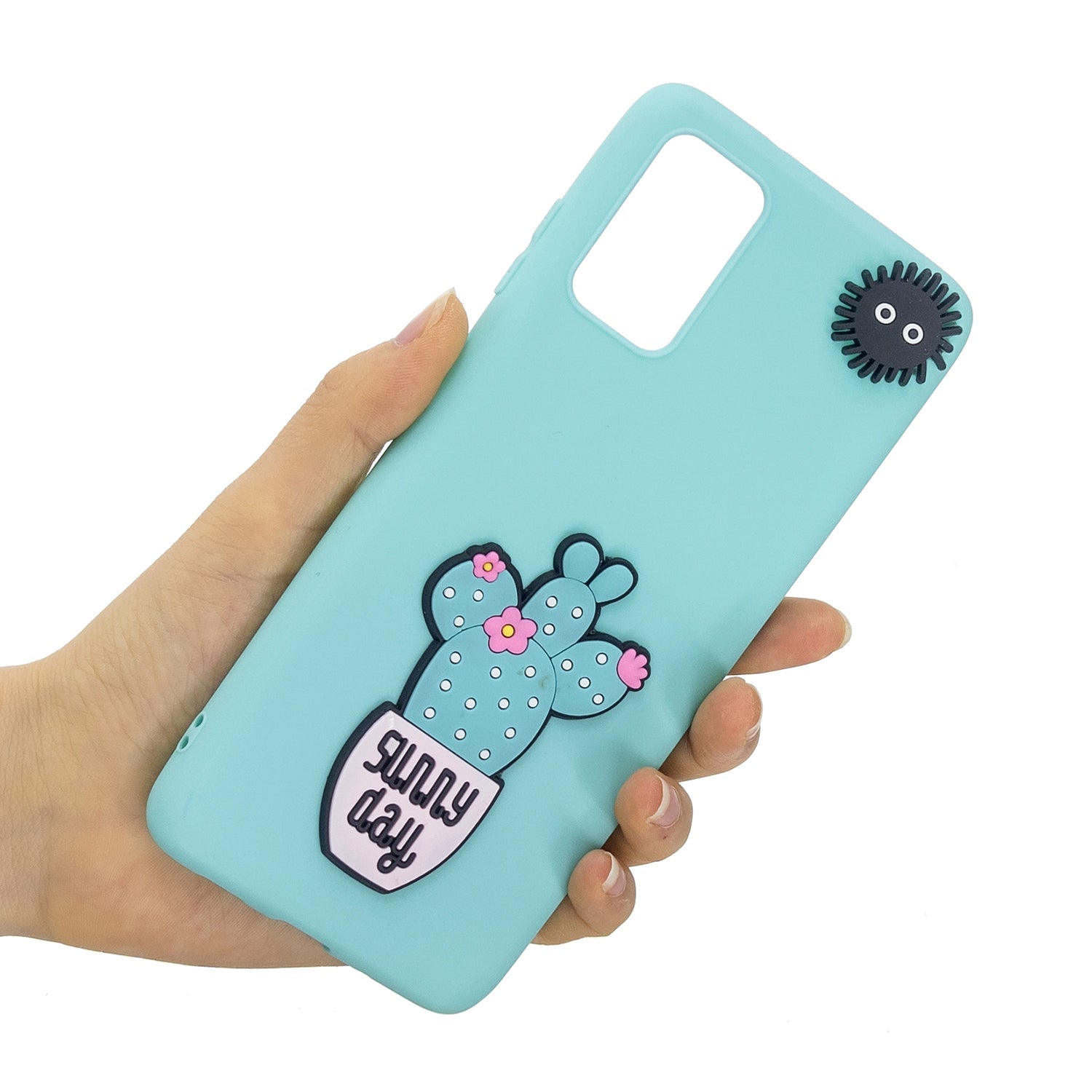 3D Cartoon Pattern Soft TPU Cell Phone Cover for Samsung Galaxy S20 4G/S20 5G - Cactus