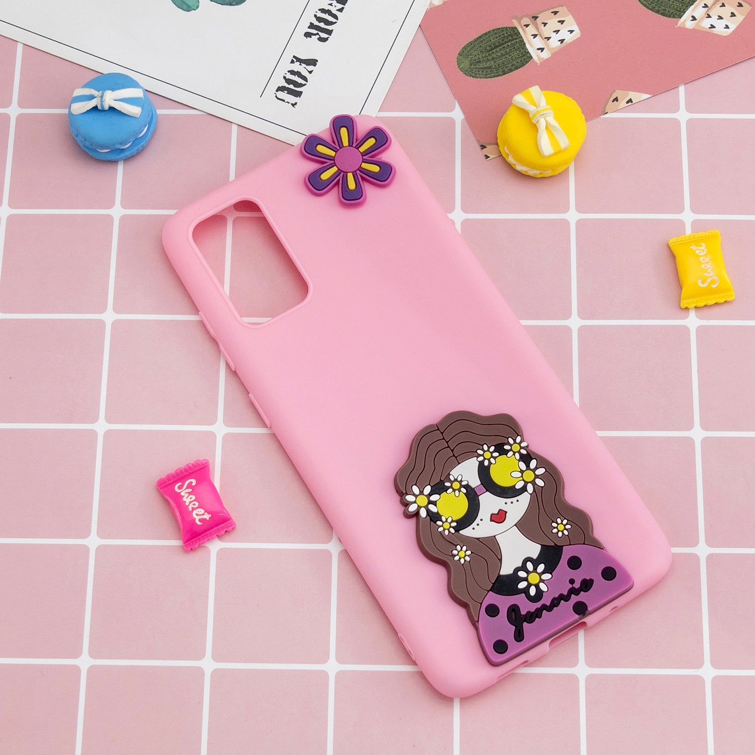 3D Cartoon Pattern Soft TPU Cell Phone Cover for Samsung Galaxy S20 4G/S20 5G - Girl