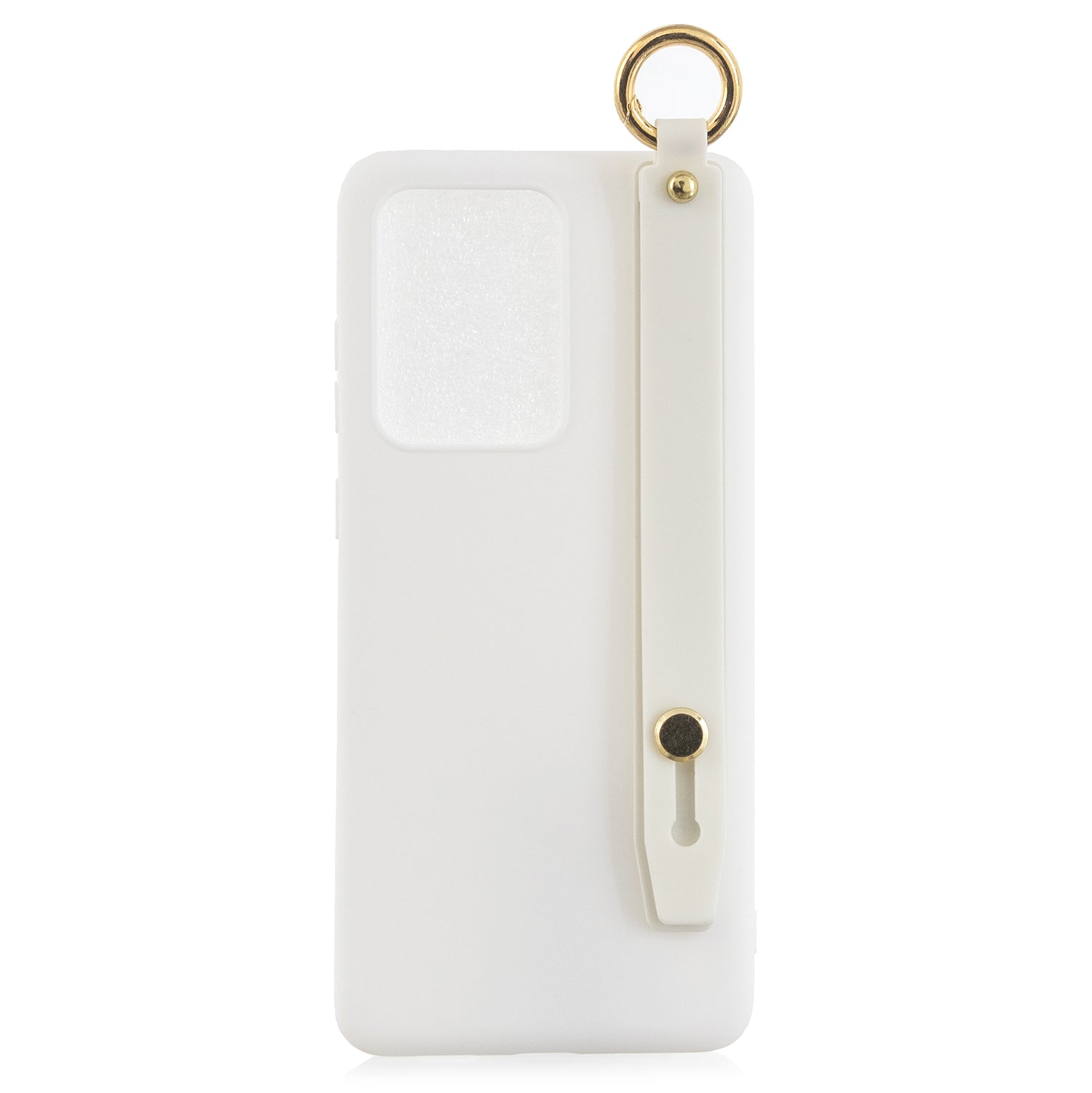 TPU Cell Phone Cover with Wrist Strap Kickstand for Samsung Galaxy S20 Ultra - White