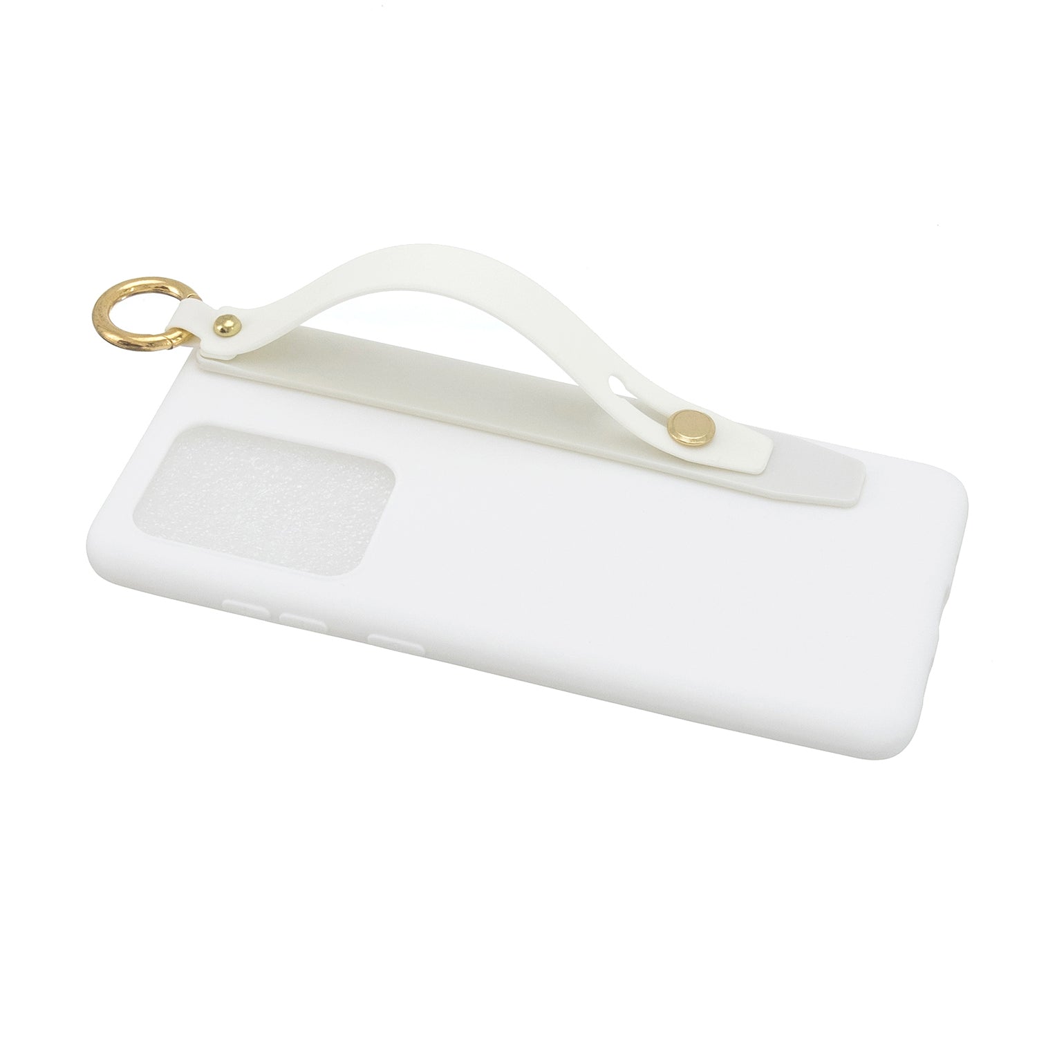 TPU Cell Phone Cover with Wrist Strap Kickstand for Samsung Galaxy S20 Ultra - White