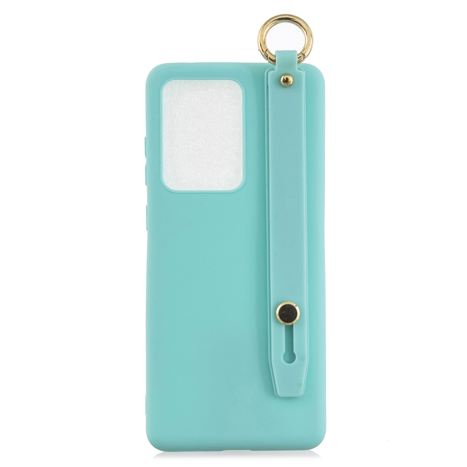 TPU Cell Phone Cover with Wrist Strap Kickstand for Samsung Galaxy S20 Ultra - Baby Blue