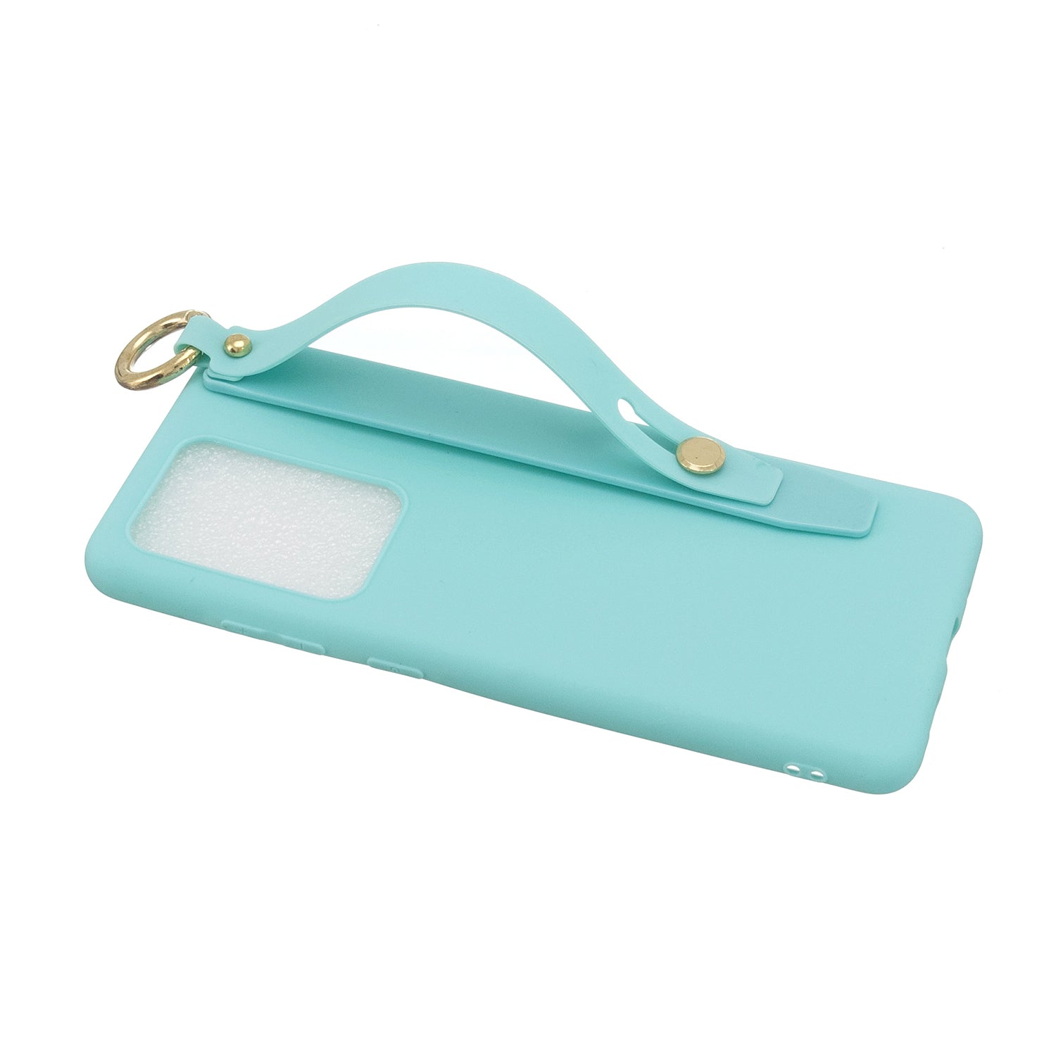 TPU Cell Phone Cover with Wrist Strap Kickstand for Samsung Galaxy S20 Ultra - Baby Blue