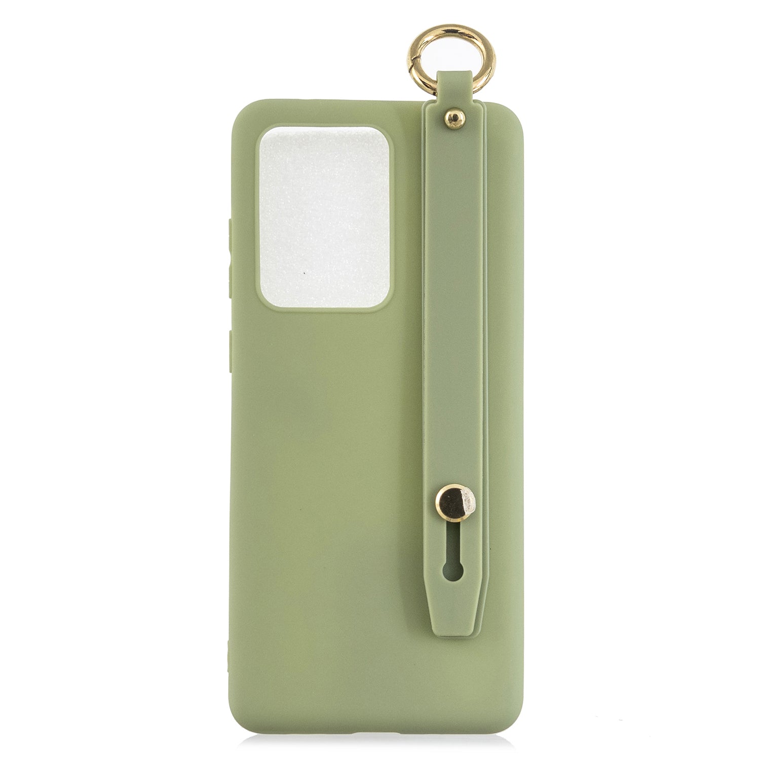 TPU Cell Phone Cover with Wrist Strap Kickstand for Samsung Galaxy S20 Ultra - Green