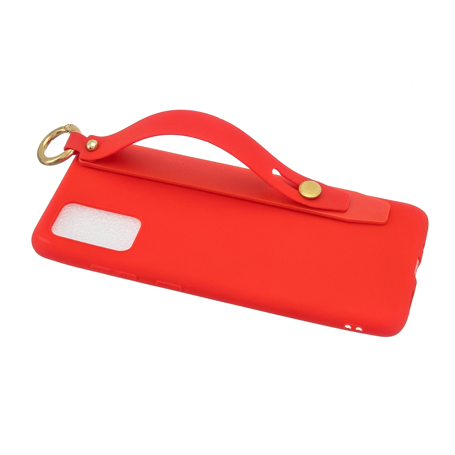 TPU Cell Phone Back Case with Wrist Strap Kickstand for Samsung Galaxy S20 Plus / S20 Plus 5G - Red