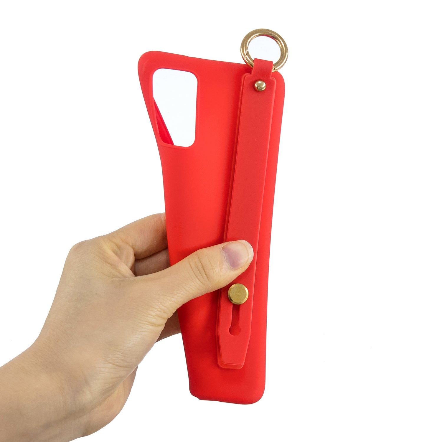 TPU Cell Phone Back Case with Wrist Strap Kickstand for Samsung Galaxy S20 Plus / S20 Plus 5G - Red