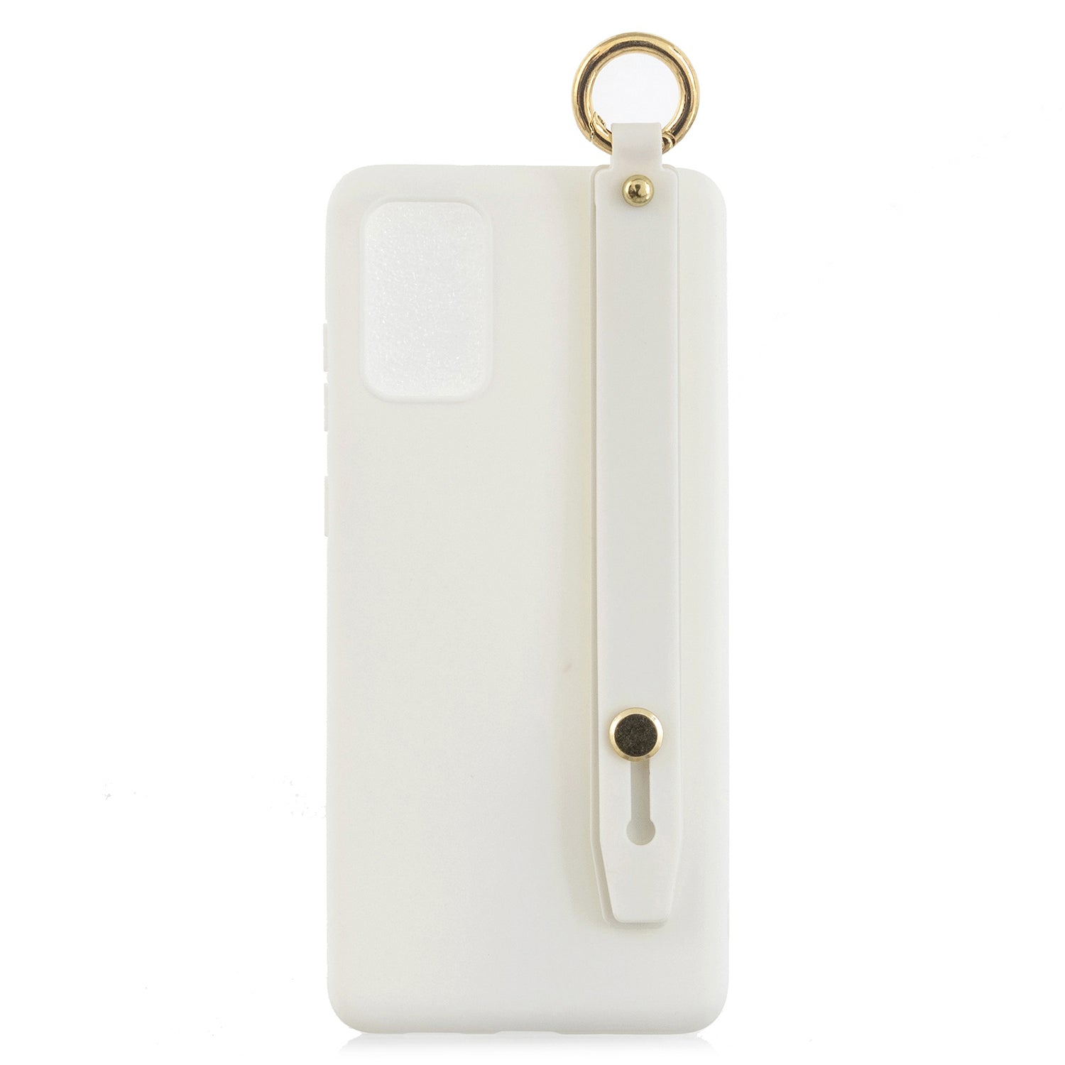 TPU Cell Phone Back Case with Wrist Strap Kickstand for Samsung Galaxy S20 Plus / S20 Plus 5G - White