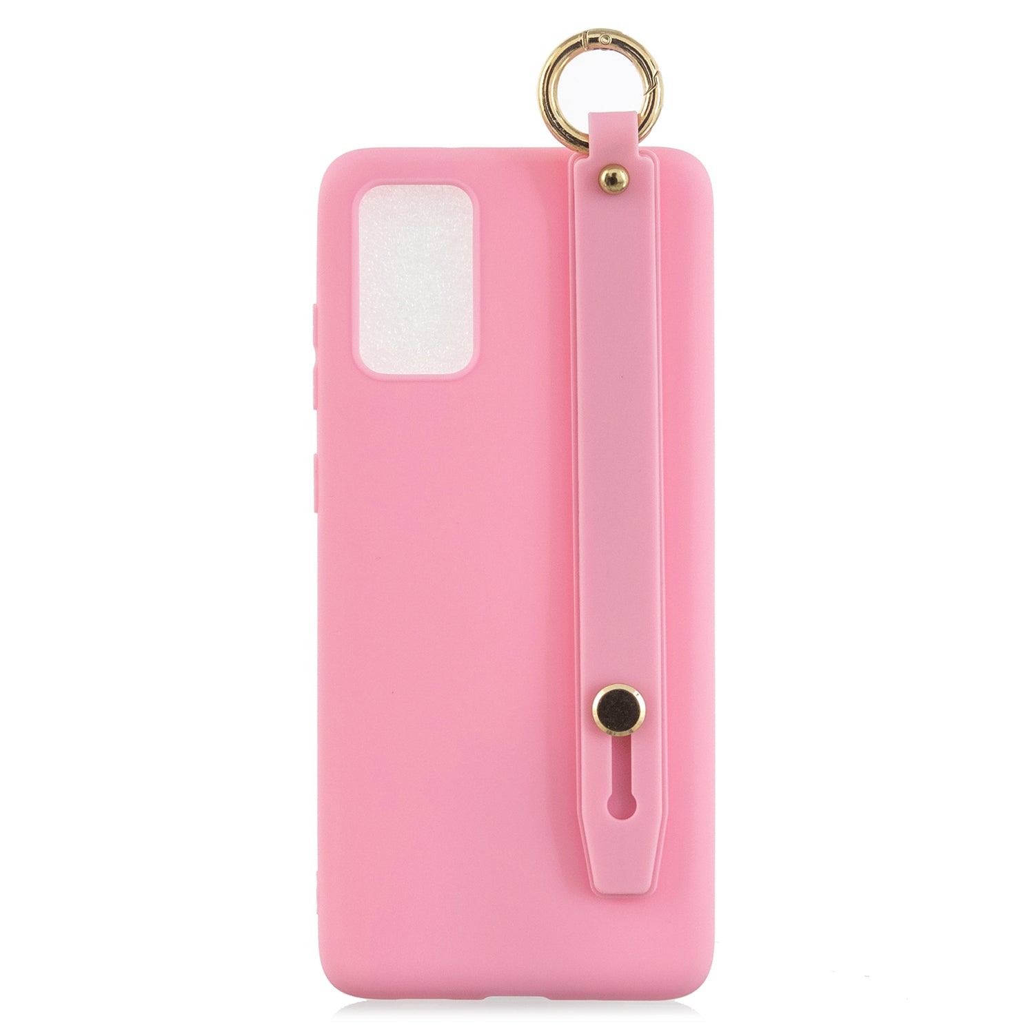 TPU Cell Phone Back Case with Wrist Strap Kickstand for Samsung Galaxy S20 Plus / S20 Plus 5G - Deep Pink